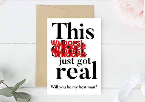 Best Man Proposal Card, Will You Be My Best Man Card, Will You Be My Best Man? 7 Inches x 5 Inches Greetings Card