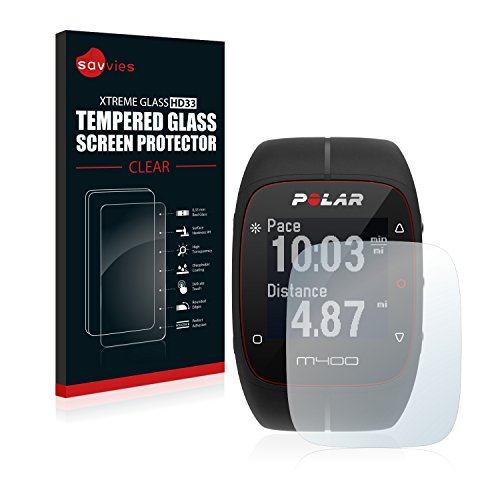 savvies Protector Pantalla Cristal Templado Compatible con Polar M400 / M430 - Dureza 9H