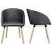 Produktbild LANGRIA Esszimmerstuhl Wohnzimmerstuhl 2er Set Bürostuhl mit PU-Leder 4 Holz Beinen Design, Dunkelgrau