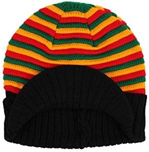 Rasta Knitted Stripe Beanie Ski Hat Cap