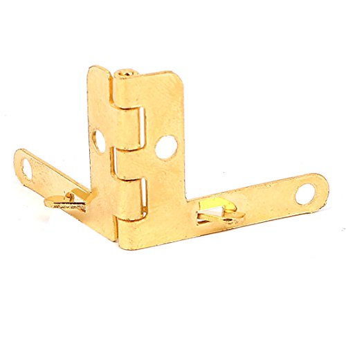 Preisvergleich Produktbild sourcingmap® 28mmx22mm Quadrant Scharnier goldig Humidor-Boxen Weinbox Zigarrenbox