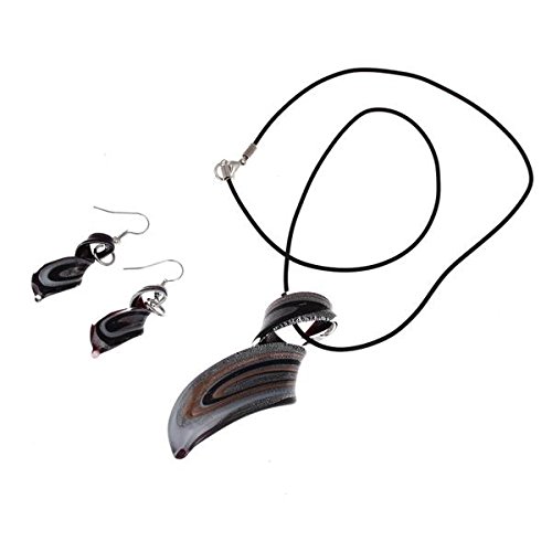 Skyllc® Set Spiral Glas Perlen Ohrhänger Kette Ohrring TREND - 2