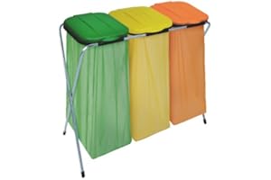 artex 21.07.03 Coperchio Arancio/Verde/Giallo Raccolta Differenziata Portasacchetto ecofix-3" Misure Cm 96x42x78h