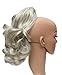 SWEET SHORT CURLY PONY TAIL HAIR EXTENSION, (CLAW GRIP) (21 Silver Grey Mix)
