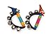 2 x Wooden Clown Design Baby Jingle Hand Bells Rattles Musical Instruments