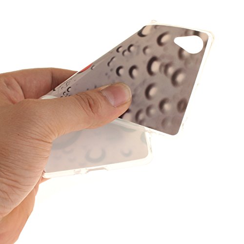 Sony X Hülle, Xperia X Hülle Case, Cozy Hut Sony Xperia X Hülle TPU Case Schutzhülle Silikon Crystal Clear Case Sony Xperia X (5 Zoll) Hülle Case Cover Ultra-Transparente Flexible TPU Bumper Handy Tasche Case Cover Etui Hülle mit Anti-Rutsch Kratzfest – Herzförmige Wassertropfen - 6