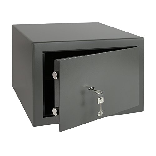 HMF 43100-1111 Möbeltresor Wertschutzschrank, Sicherheitsstufe B, VDMA 24992, 42 x 30 x 38 cm, Ordner, Anthrazit