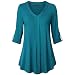 Produktbild MEIbax Damen Langarm Solid Color Button beiläufige lose Tops Tunika Bluse Shirt Oberteile Pullover
