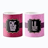 Designer Panda Elder-Sister and Younger-Sister, Big-Sisters Rock Lil-Sisters roll, Printed Ceramic Coffee Mugs (Multicolour, 330ml)