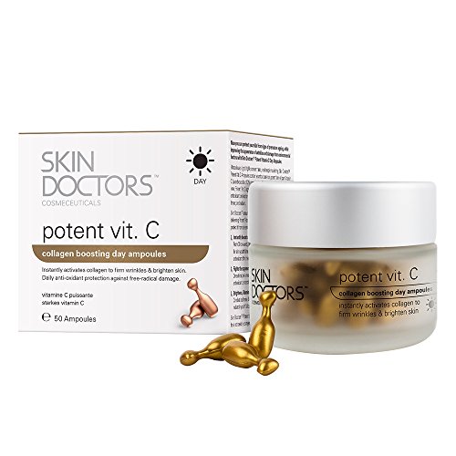 Skin Doctors Potent Vitamin C | Crema antiarrugas | Estimula la producción de colágeno | Líneas finas | Cuidado anticontaminación | 50 ampollas