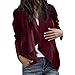 Produktbild SuperSU Lang und Streifen Einfarbig Revers Faux Wildleder Damenjacke Elegante Büro Business Blazer Anzug Kurzjacke Langarm Outwear Asymmetrisch Warm Elegant Locker Oversive Kimono Cardigan Mantel