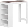 Tavolo Da Bar Bianco 120x60x110 Cm In MDF - 8