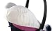 ByBoom® - Summer cover / protective cover - made from 100% cotton, Universal cover for infant and child car seats eg, Maxi-Cosi CabrioFix, City, Pebble, Color:White/Beige Stripe