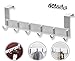 Produktbild 6 Haken Türgarderobe, urltra-light Aluminium DIY Tür Kleiderbügel zum Aufhängen Coat Kleidung Hat Handtuch Tasche