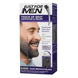 Touch of Gray Mustache and Bear Color, Dark Brown & Black