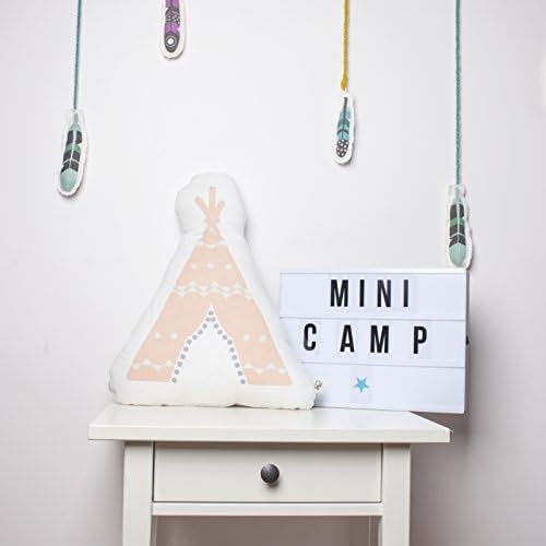 Teepee cushion, shaped nursery cushion, baby cushion, baby pillow, mint, coral or black color decorative pillow 100% linen, handmade by minicampLT (orange)