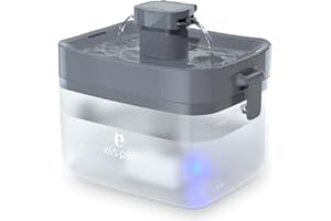 Wasserbrunnen für Katzen: 1.5L Automatische Katzenbrunnen, USB Aschluss & 20dB Ultra-Leise Katzen Trinkbrunnen mit Mini Wassertank für Katzen & Hunde - Grau [ELS PET]