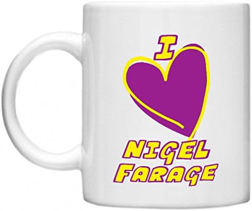 UKIP, Nigel Farage, I Love Nigel Farage, UK Independence Party, General Election, Political Design Microwave Dishwasher Safe 11oz Mug Cup