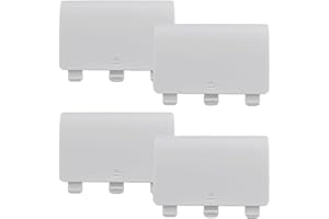 BRAMBLECO 4PCS Replacement Battery Back Covers for Xbox One Controller - White ABS Plastic Shell - Durable Snap-On Repair Part for Controller Battery Door