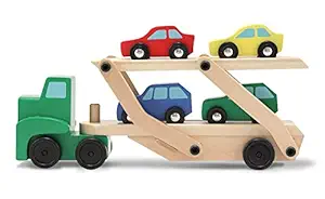 Webby Carrier Truck and Cars Wooden Toy Set with 1 Truck and 4 Cars