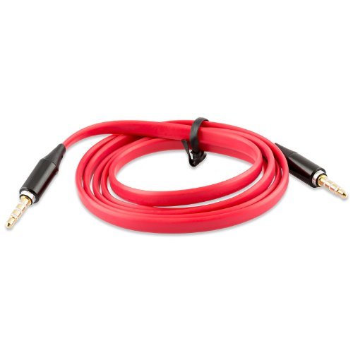 iProtect Ersatzkabel für Monster Beats Dr. Dre 3,5mm Klinkenstecker Verbindungskabel rot