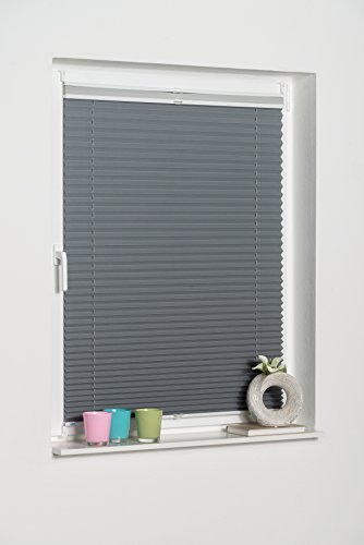 K-home Klemmfix-Doppelplissee 2-in-1 Lichtschutz mit Verdunklung 80 x 130 (B x L) hellgrau / grau - 4