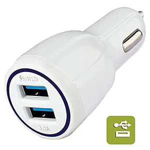 Autofy Universal DUAL PORT Fast Car Charger Mobile USB Charger for all Smartphones Mobile Apple Iphone Android iOS devices Smartphones