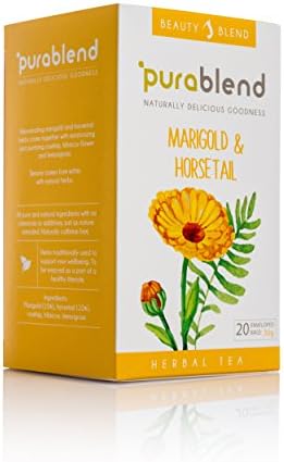 Beauty Blend (20 Enveloped Bags) Marigold &amp; Horsetail Herbal Tea Skin Body Detox