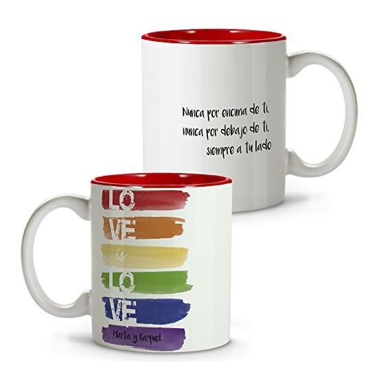 LolaPix Taza Día del Orgullo Personalizada con tu Nombre o Texto. Varios Diseños LGTBQ a Elegir. Regalo Original y…