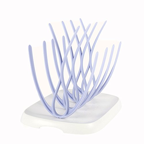 Baby Bottle Drying Rack - Stylish Holder for Baby Bottles and Feeding Accessories Great Unique Baby Shower Gift By DUNLIN (Purple White)