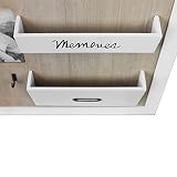 Edler Wandorganizer – Memoboard mit Fotorahmen, Schlüsselbrett und Holztaschen, 39x47x5cm, Holz Memotafel Flur Diele Dekoration – Weiß/Natur - 4