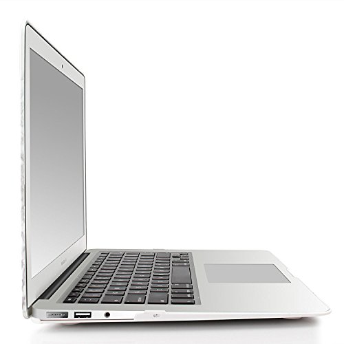 iDOO MacBook Schutzhülle / Hard Case Cover Laptop Hülle [Für MacBook Air 13 Zoll: A1369/A1466] – matt, weißer Marmor - 4