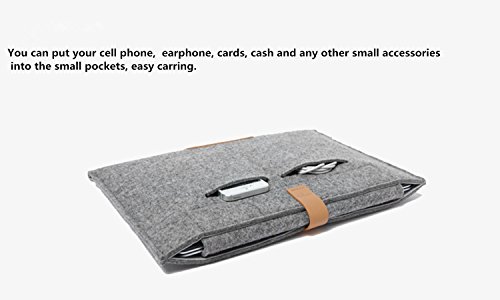 Laptophülle, xhorizon TM FX Wollfaser Macbook Hülle Filz Sleeve Tasche Laptop Notebook Umschlag Beutel für das neue Macbook veröffentlicht im Jahr 2015, mit Ultrabook Netbook kompatibel - 4