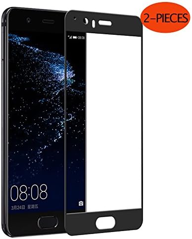 [2-Pieces] HUAWEI P10 Full Coverage Screen Protectors , Aladdin Digital Tempered Glass Protective Films Transparent Crystal Clear Protection Display Shield for HUAWEI P10 - 9H Hardness (black)