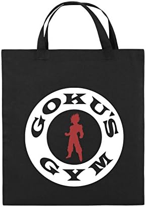 Comedy Bags - SON GOKU'S GYM - jute bag - short handles - 38x42cm - Colour: black / white-red
