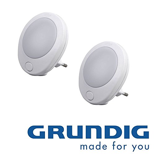 Preisvergleich Produktbild 2er LED GRUNDIG Nachtlicht Nachtlampe Orientierungslicht Treppenlicht Steckdosenlicht Steckdosenlampe Set