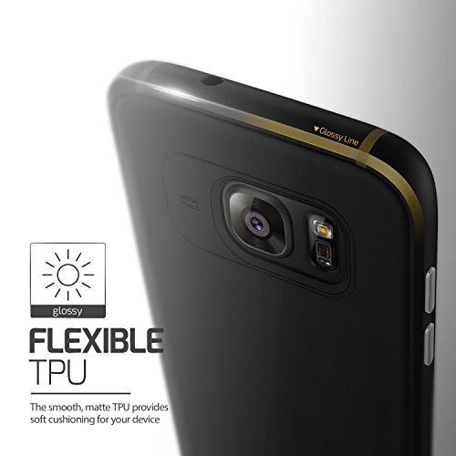 Funda Galaxy S7 Edge VRS Design - Funda Silicona Protectora  Negro  Flexible TPU  Carcasa Choque Absorci  n Cover movil Ultra Fina  Single Fit  para Samsung Galaxy S7 Edge 2016