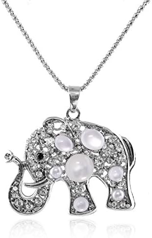 Totoroforet Cute Animal Elephant Sterling Silver Pendant with Chain Necklace