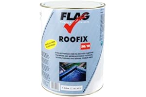 FLAG PAINTS Roofix 20/10 Multi-Surface | Roof & Gutter Repair | Instant Waterproofing Solution for Flat Roofs and guttering | Black, Grey or White (Black) | 5 litres