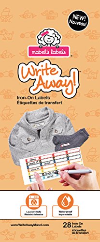 Write Away! 28 Iron-On Labels for Boys (Orange)