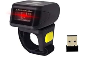 Alacrity Portable 1D Barcode Scanner,Wearable Ring Wireless Finger Mini Bar Code Reader Compatible for Windows, Mac OS, Android 4.0+, iOS 380mA Battery