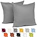 Produktbild WOLTU® KB5153dgQ2 , 2x Kissenbezug Kissenhülle 100% Baumwolle mit Reissverschluss , 2er Set Sofakissen Dekokissen Kissen Bezug , Kopfkissen Hülle Bezüge Doppelpack , 65x65 cm , Dunkel Grau
