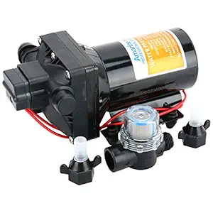 Amarine Made 12V Automatic Fresh Water Pressure Diaphragm Pump 5 GPM 55 PSI Self Priming Pump for Caravan/RV/Boat/Marine