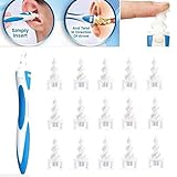 Ear Wax Remover, Ear Cleaner Earwax Removal Tool Smart Swab Spiral Cleaner Kit with 16 Soft Silicone Replacement Heads