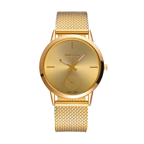 Preisvergleich Produktbild EARS DamenUhr Woman Fashion Casual Denim Strap Analog Quartz Round Watch Watches Uhr Fashionable Modische hohe Härte Glasspiegel Männer und Frauen allgemeine Mesh Gürtel Uhr (A)