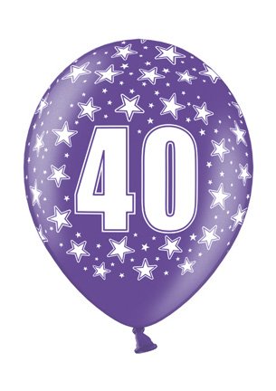 6 Luftballon 30 cm zum 40. Geburtstag – Zufällig gemischt aus 8 Farben – Kleenes Traumhandel® - 3