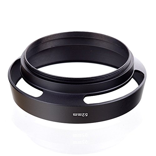 52MM PARESOLEIL    VENT   NOIR en M  tal METAL pour OBJECTIF 52 MM PARE SOLEIL pare-soleil  ventil      trou  trou   COMPATIBLE TOUTES MARQUES vented hood pour Canon FUJI Fujifilm Leica Nikon Olympus Panasonic Pentax Samsung Sigma Tamron Tokina Panasonic - ADAPTOUT MARQUE FRAN  AISE