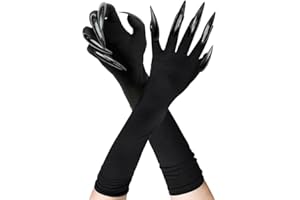 Rimtpuz Halloween Lange Pfotenhandschuhe mit Gruseligen Nägeln – Elastische Gespenst-, Teufel- & Katzen-Krallenhandschuhe – Cosplay & Halloween Kostüm Zubehör