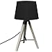 Produktbild Tripod Tischlampe mit Textilschirm E27 40W in 3 Farben Stehleuchte Stehlampe, Farbe:Schwarz