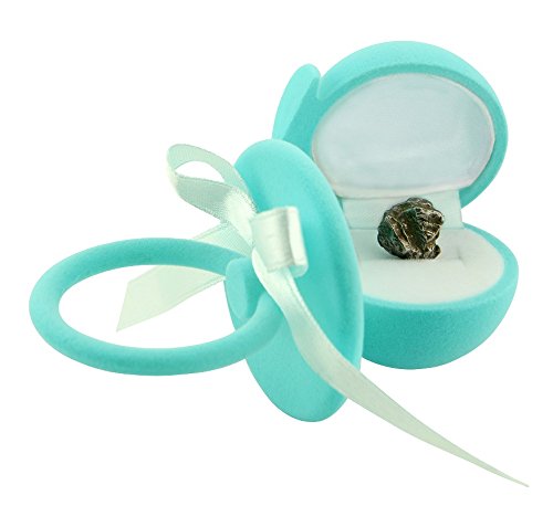 Sternschnuppe / Meteorit mit Echtheits- und persönlichem Taufzertifikat ★ Taufgeschenk - Geschenk zur Taufe oder Geburt für Jungen und Mädchen ★ Inklusive Schnuller-Geschenkbox in blau ★